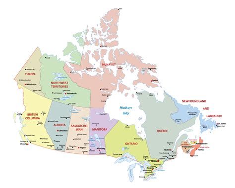 Map of Canada with Labels